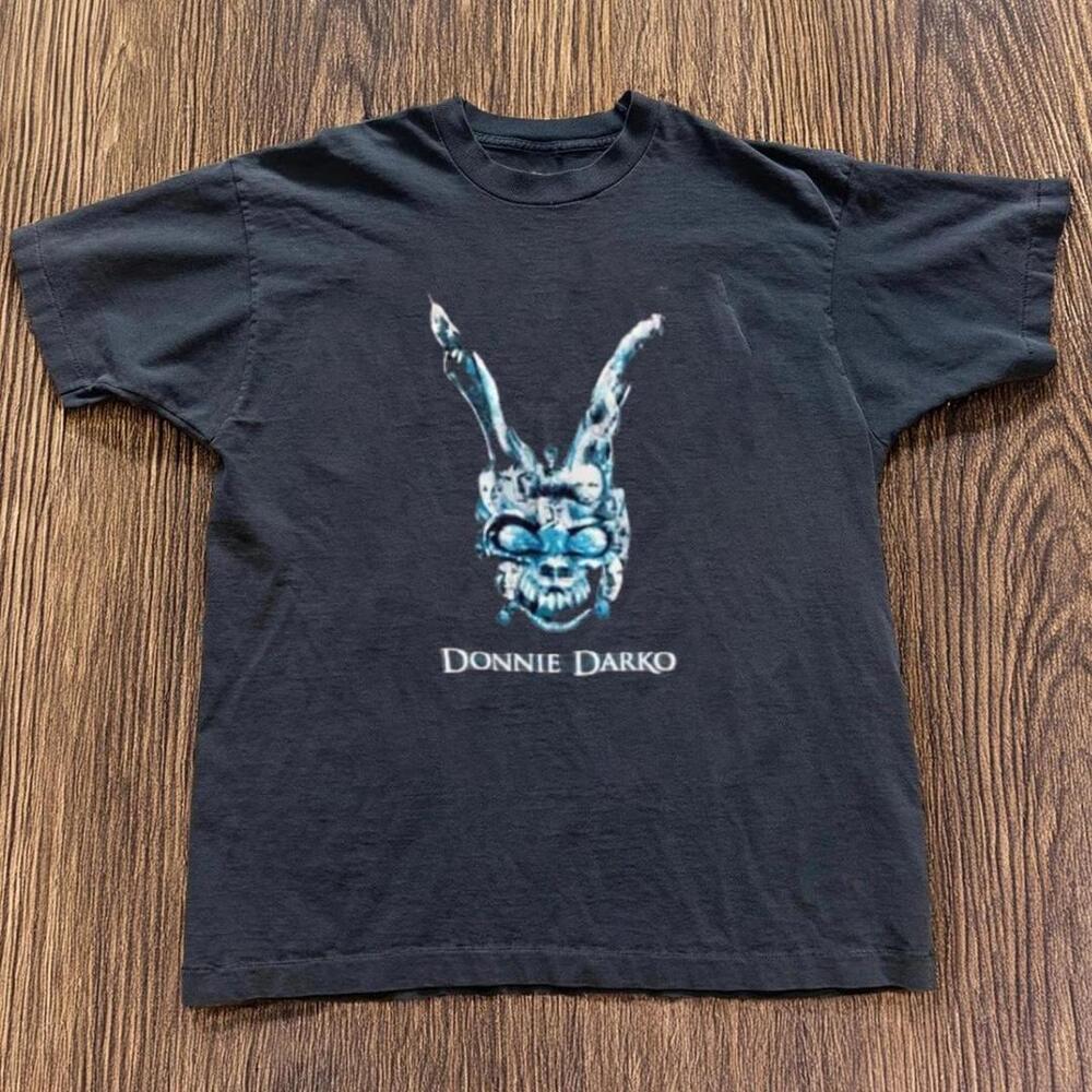 Gildan Men T-Shirt, Black Donnie Darkob With Rabbit  Cotton T-Shirt